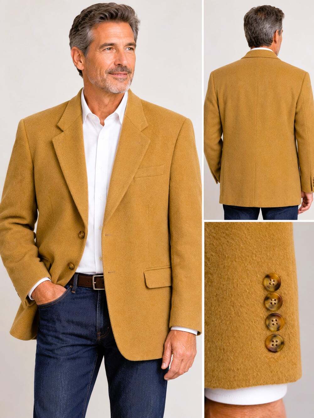 Austin Reed Vintage Camel Hair Men's Two Button Sports Jacket, Size Men's 42